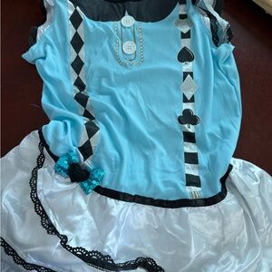 Blue and White Costume Dress with Black Accents